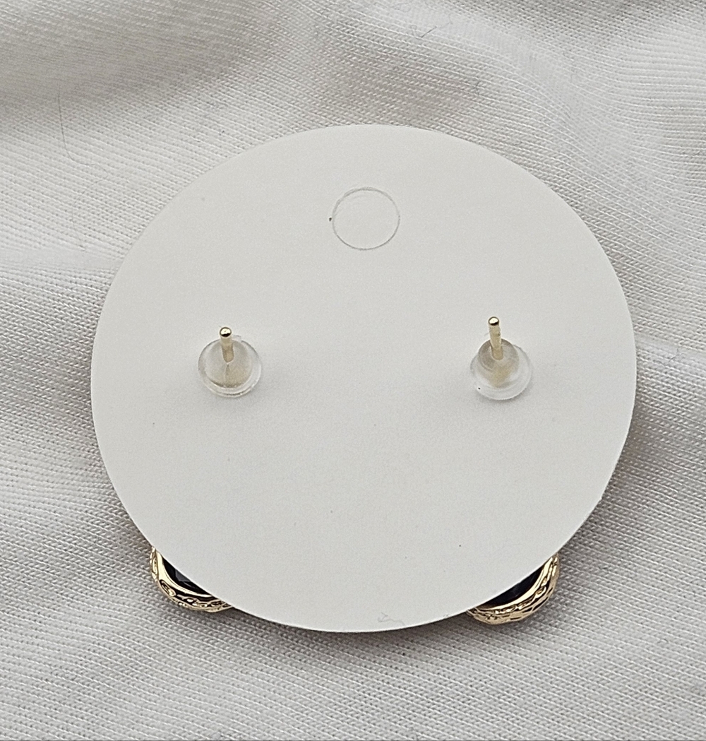 Elegant Gold and Red Teardrop Earrings - Picture 8 of 9